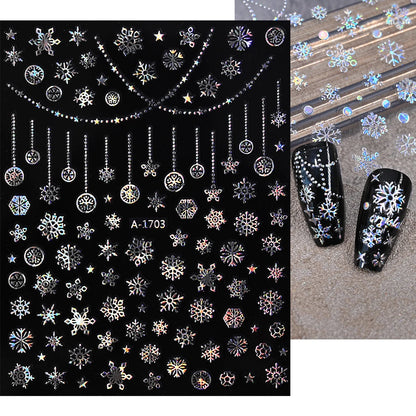 Winter Christmas Atmosphere Nail Stickers Snowman Snowflake Wapiti Self-adhesive High Quality Cute Nail Stickers Nail Art Deco