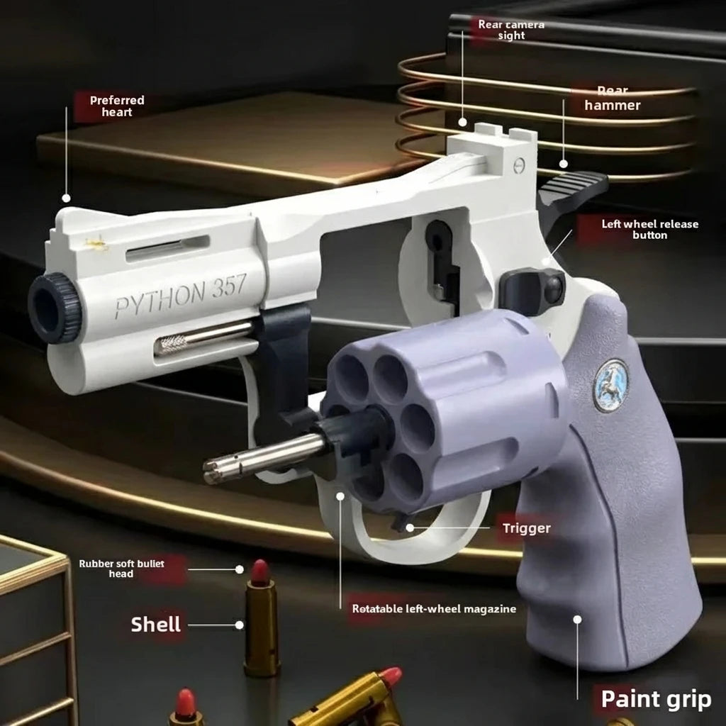 Soft Dart Blaster Toy Magnum ZP5 357 Continuous Firing with Multiple Darts Simulation Outdoor Battle Game for Kids and Adults