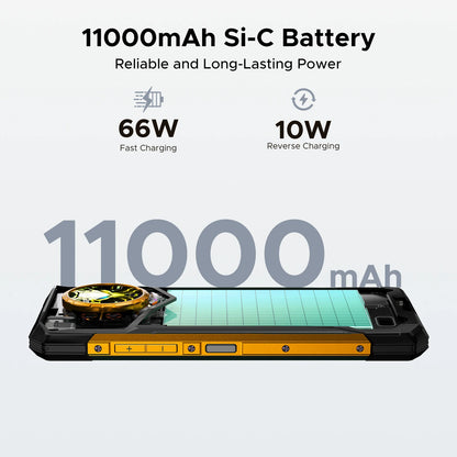 DOOGEE S200 Ultra 5G Rugged Phone 48GB+1TB 6.72'' 120Hz Display 11000mAh Battery 66W NFC Dimensity 7400 Android 15 Smartphone