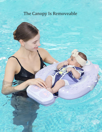 Mambobaby Float 98% UV Protection Canopy Safe Air-Free Core Comfort Skin-friendly Design Baby Swim Ring Toddler Pool Float Infant Swim Circle Swimming Buoy 1 Years 3-34 Months Boy and Girl Globally Certified Safe Design