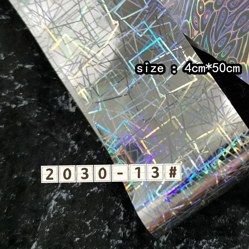 50/100cm Fish Scale Chameleon Nails Metal Nail Art Foil Fish Lure Transfer Decals Wraps Stickers Laser Manicure Decorations