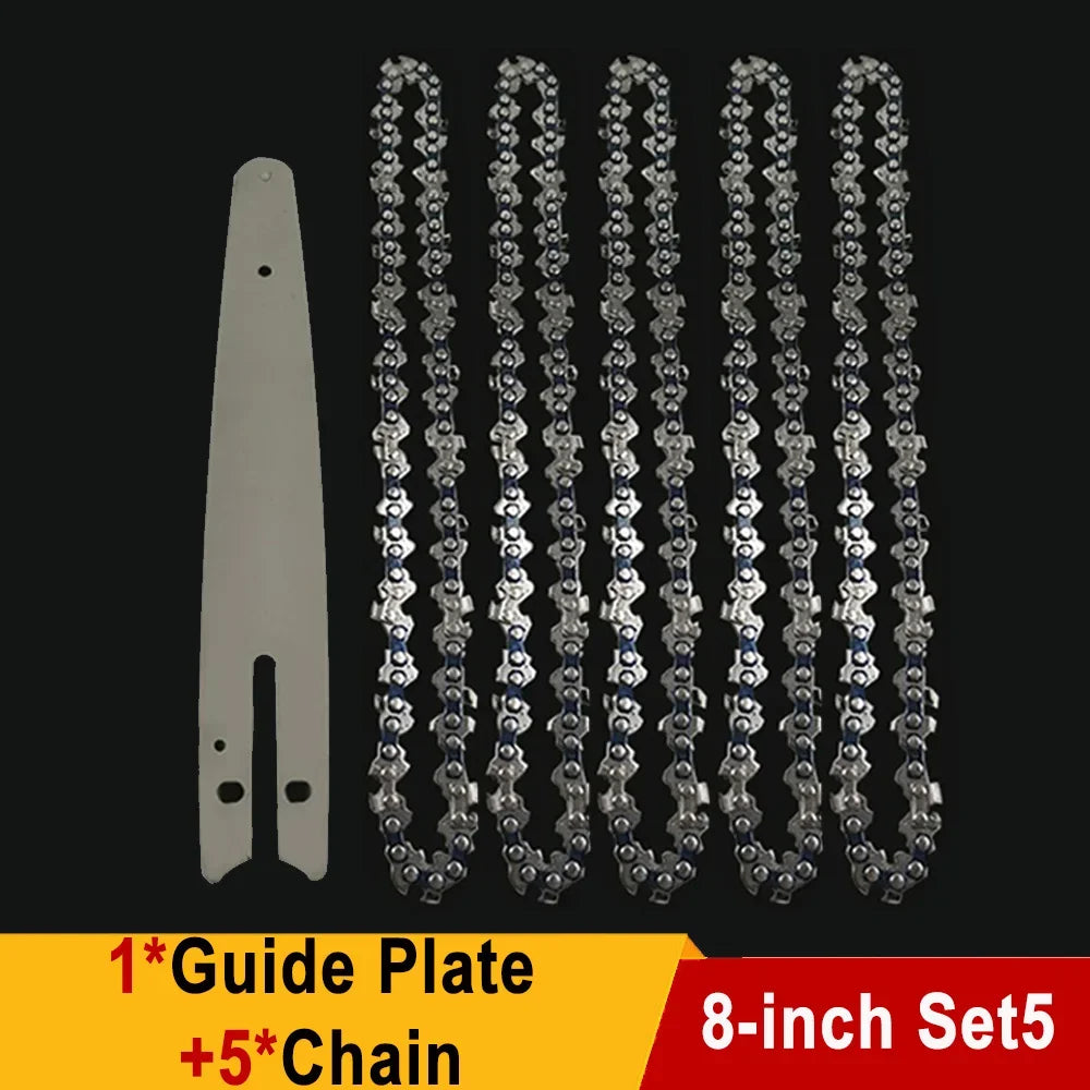 8 Inch Saw Bar 1/4"P Electric Saw 45 knots 22 knives Electric Chain Saw Guide Replacement Mini Steel Chainsaw Chains Garden Tool