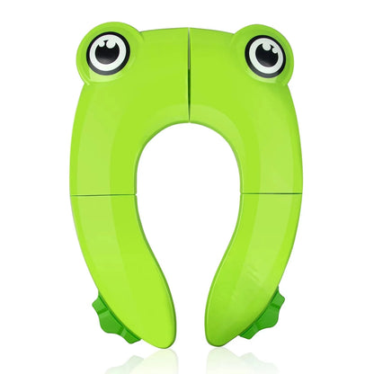 Baby Travel Folding Potty Seat, Portable Large Potty Training Pad, Non Slip Silicone Toilet Seat Cover for Kids Boys & Girls