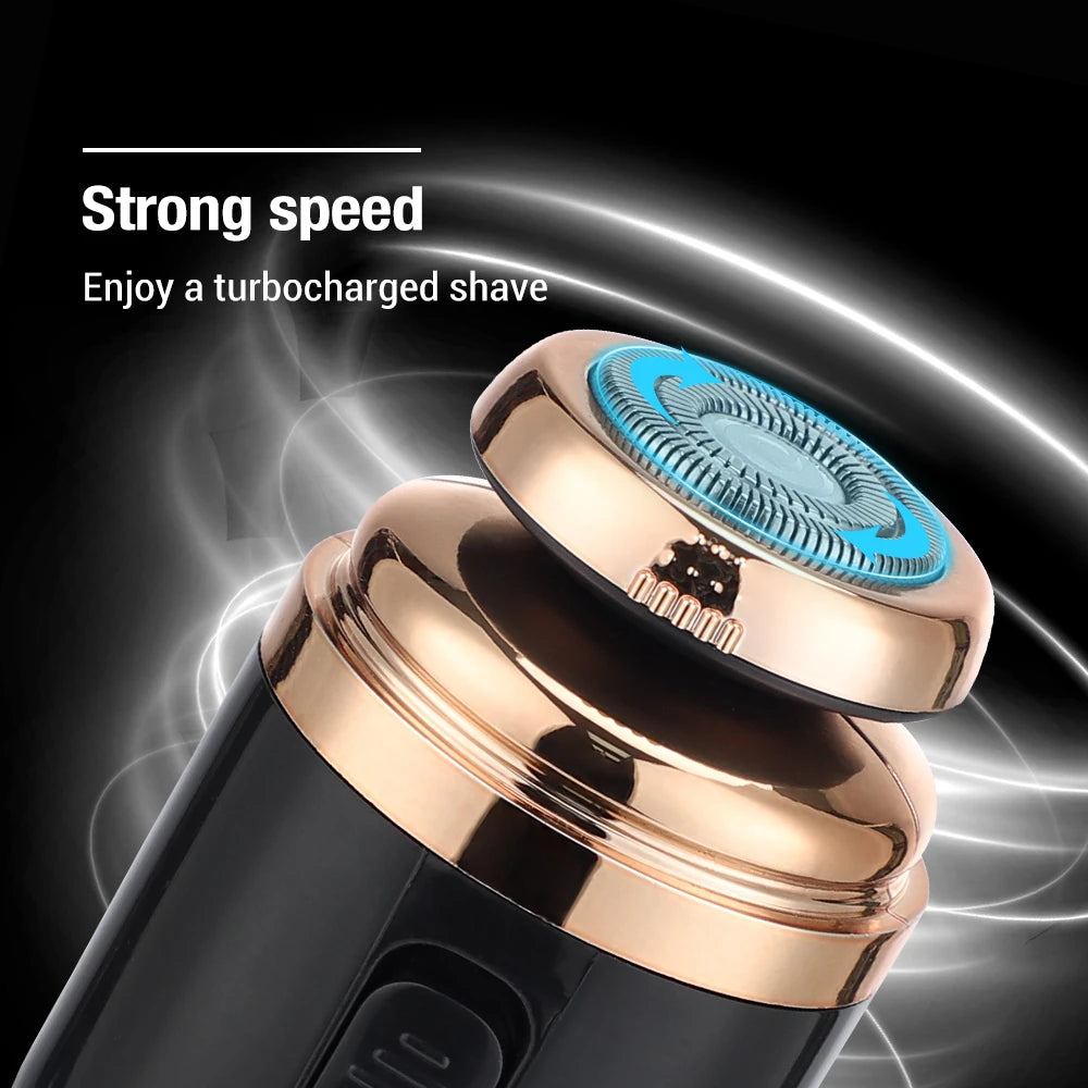 Mini Washable Electric Razor Travel Razor Type-c Charging Capsule Shaver Nose Hair Trimming Double Ring Knife Net
