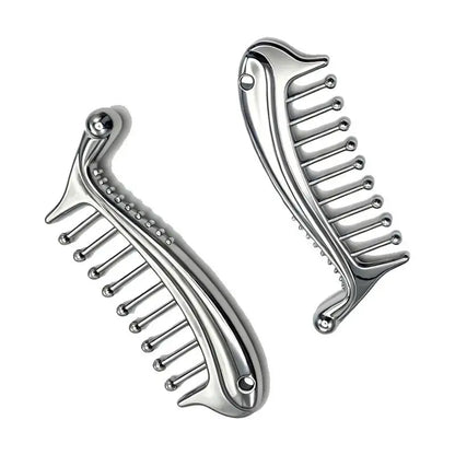 Manual Head Massager Scalp Comb Protable Stainless Steel Gua Sha Facial Tool Trigger Point Massager Tool For Foot Hand Back