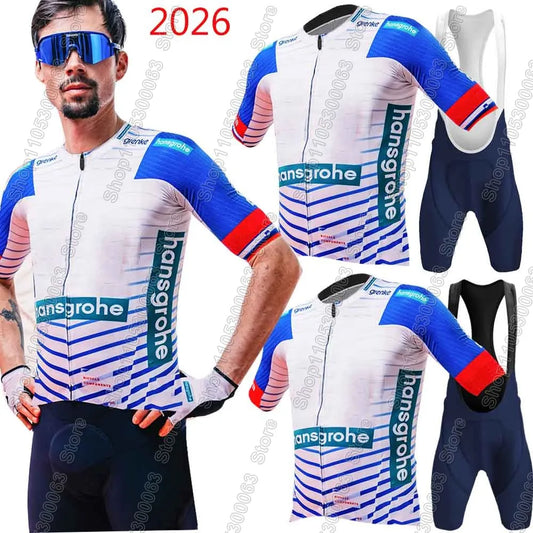 Boraful Hansgrohe 2026 Primož Roglič Cycling Jersey Set Slovenia Clothing Men's Kit Road Bike Shirts Suit Bicycle Bib Shorts M