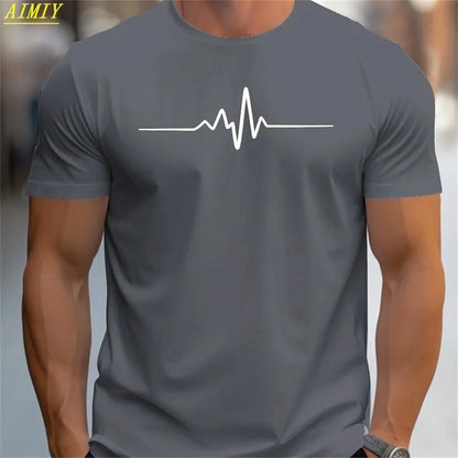 Fashion Summer 3D Stripe Letter Print Men's T Shirt Hip Hop Trend Harajuku Streetwear Casual O-neck Oversized T-shirts Men Tops