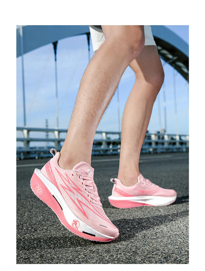 Running Shoes Men Sports Carbon Board Speciality Marathon Breathable Lightweight Women's Comfortable Athletic Nonskid Sneakers
