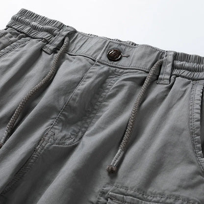 New Summer Men Cotton Multi pockets Cargo Shorts Jogger Loose Pants Man Casual Tooling Shorts Quality Male Shorts Pants NO Belts
