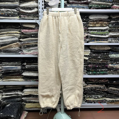 Autumn Winter Casual Long Pants High Waist Wide Leg Pants Thickened Fleece Versatile Style for Women's Casual Wear