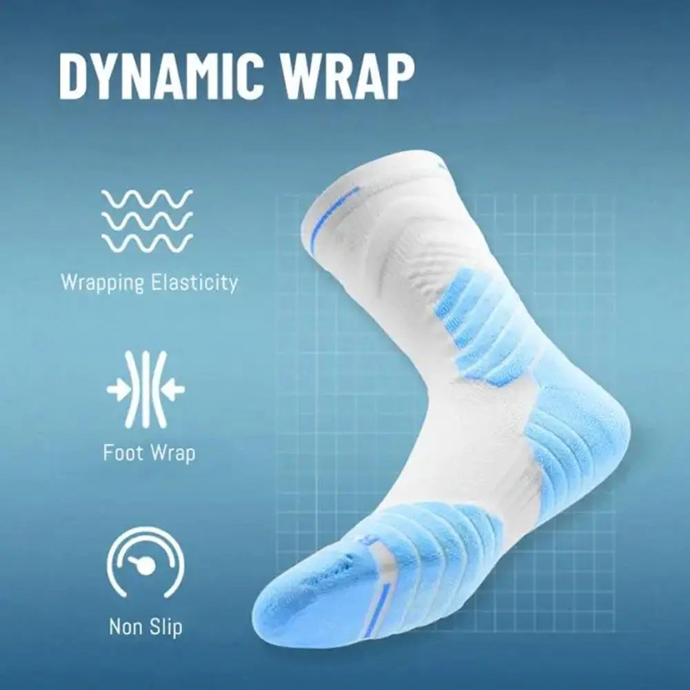 1Pair Professional basketball socks thickened towel bottom game training sports socks ankle protection non-slip socks