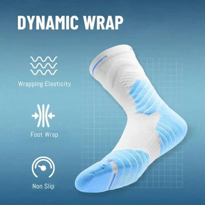 1Pair Professional basketball socks thickened towel bottom game training sports socks ankle protection non-slip socks