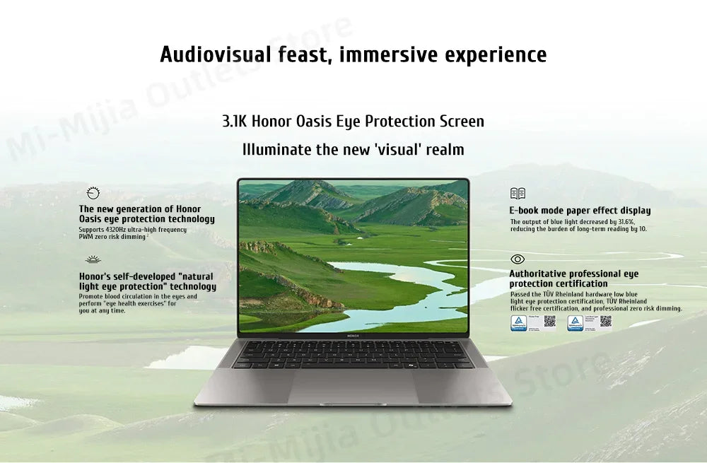 Honor MagicBook Art 14 Snapdragon Edition 1kg Ultra Thin Laptop X Elite 32G 1T 3.1K Eye Screen Notebook