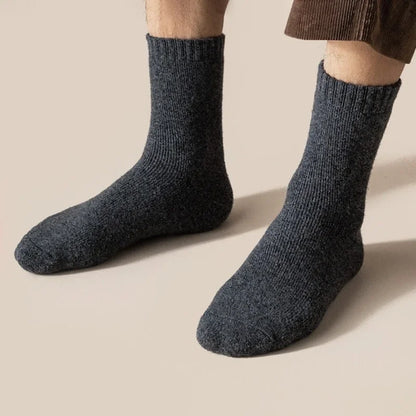 2Pairs/Men's Socks Super Thick Wool High Quality Merino Wool Socks Business Fall Winter Comfortable Mid-leg Socks Large Size Men