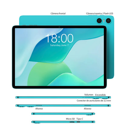 Teclast P33 Android 15 Tablet, 10.1 Inch IPS, Allwinner A333, 9GB(3GB+6GB) RAM 64GB ROM (Expandable 1TB), WiFi 6, 6000mAh, 5MP Camera, Metal Body, Tablet PC