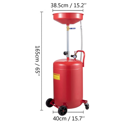 SucceBuy 20 Gallon Waste Oil Drain Tank Air Operated Drainer with Pressure Regulating Valve for Fluid Fuel Transfer Drainage