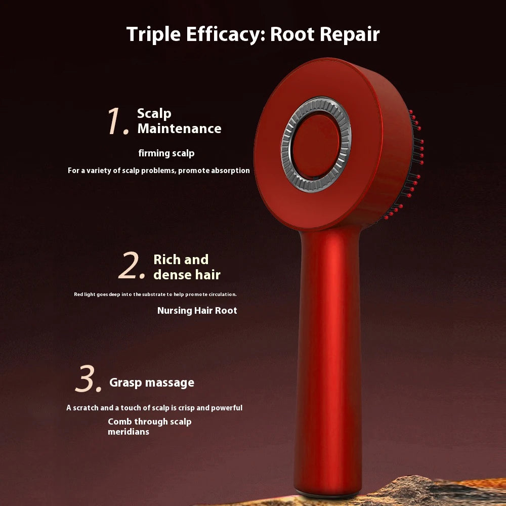 Electric Head Massage Comb Vibration Red Light Therapy Hair Growth Massage Scalp Brush Anti Hair Loss Liquid Oil Applicator