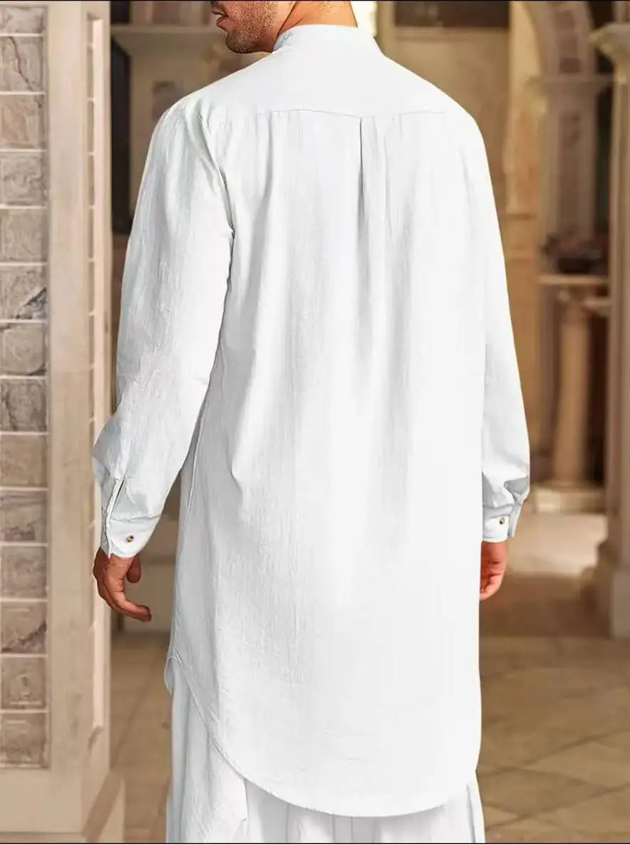 Men Long Robe Dishdasha Jubba Thobe Eid Muslim Kimono Modest Islamic Dubai Saudi Abayas Prayer Kaftan Ramadan Morocco Abaya