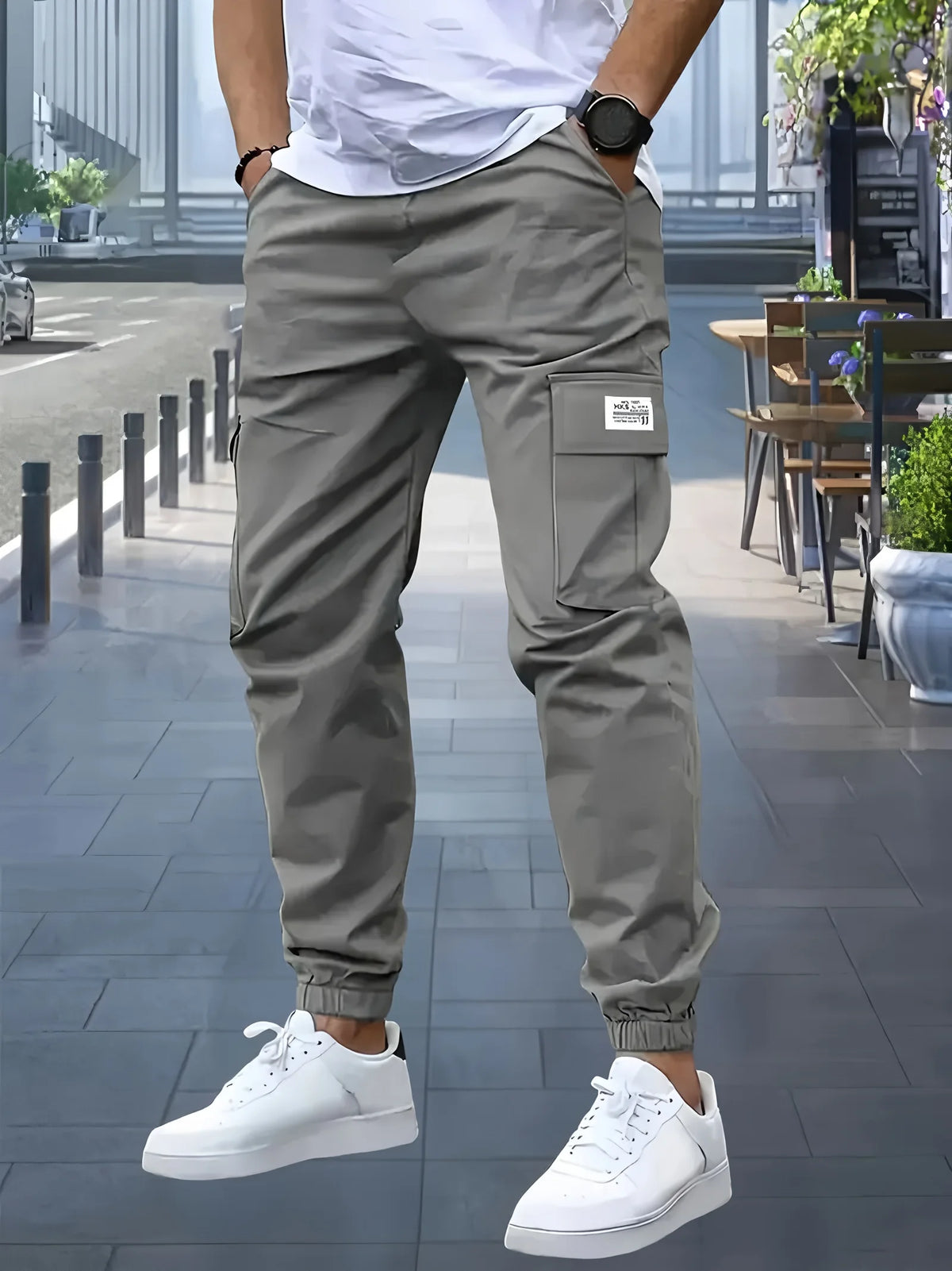 Men's Cargo Pants Sweatpants Outdoor Bunched Long Trousers  Casual Autumn Multi-Pocket Durable Workwear Male Trousers