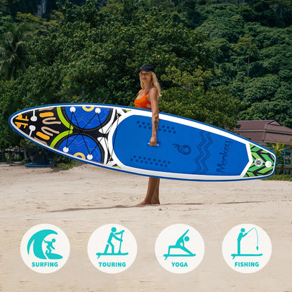 Feath-R-Lite Inflatable Stand Up Paddle Board 335cm 11 'SUP Board Monkey Design Light Weight Touring Yoga Kit
