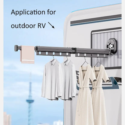 1 Pc No Punching Wall Mounted Clothes Hanger Retractable Wall Mounted Laundry Drying Rack Collapsible Drying Racks Space Saving