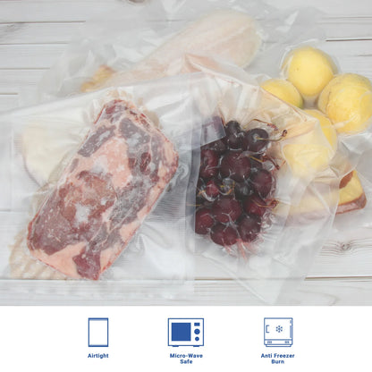 INKBIRD BPA Free Food Storage Bags Sealer Rolls Microwave&Freezer Safe, Great for Vac Storage, Meal Prep and Sous Vide Cooking