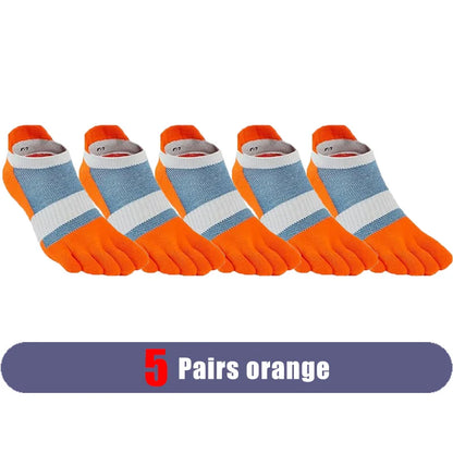 Large Plus Size Toe Socks Sport Mans Mesh Breathable Compression Sweat-Absorbing Fitness Elastic Five Finger Ankle Socks Student