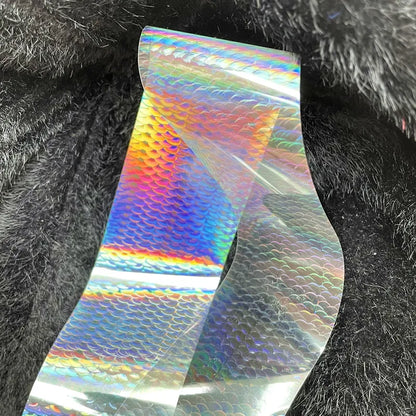 50/100cm Fish Scale Chameleon Nails Metal Nail Art Foil Fish Lure Transfer Decals Wraps Stickers Laser Manicure Decorations