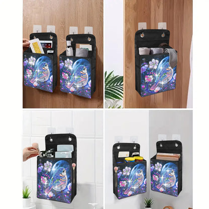 1pc/Set DIY Butterfly Diamond Art Hanging Storage Bags Canvas Crystal Rhinestone Cats Diamond Painting Storage Bags for Hanging