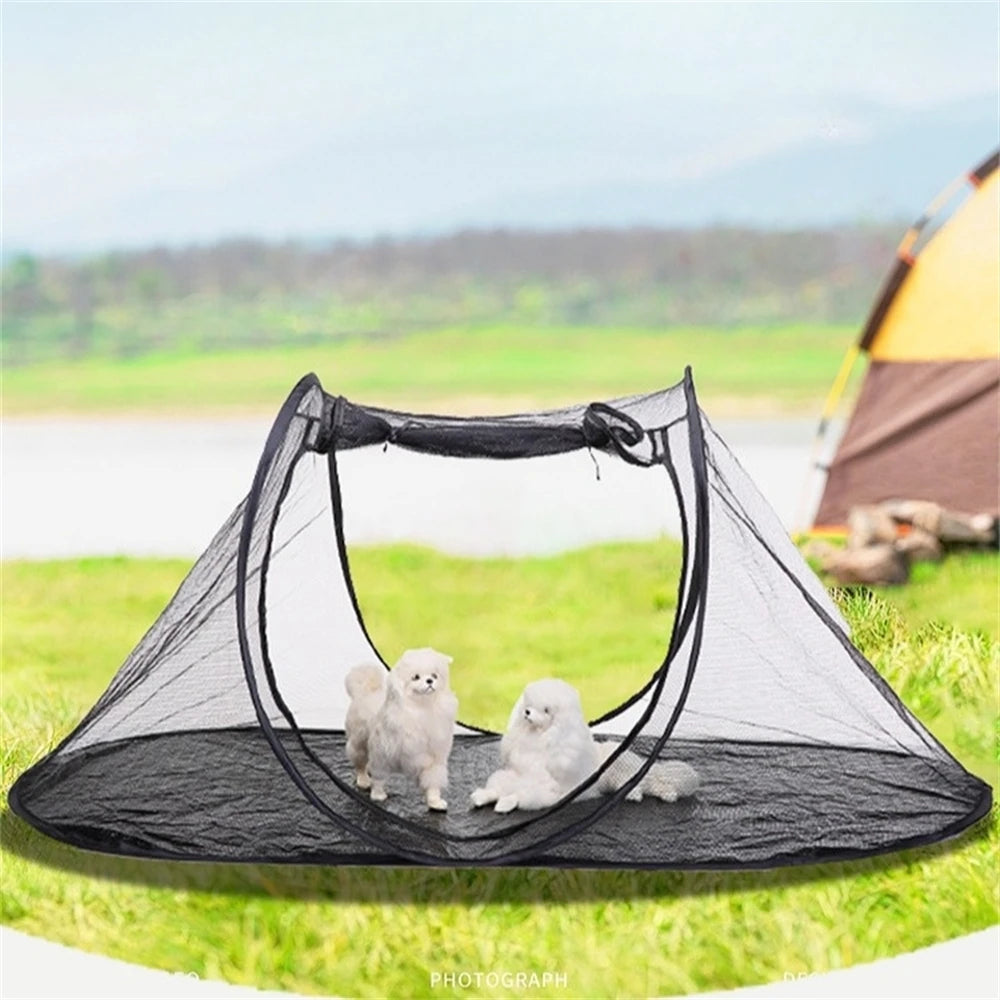 Foldable Camping Cat Dog Pet Door Stops Durable Grip Cloth Mesh Bird Rabbit Play fence Portable Animal Tent arenero para gato