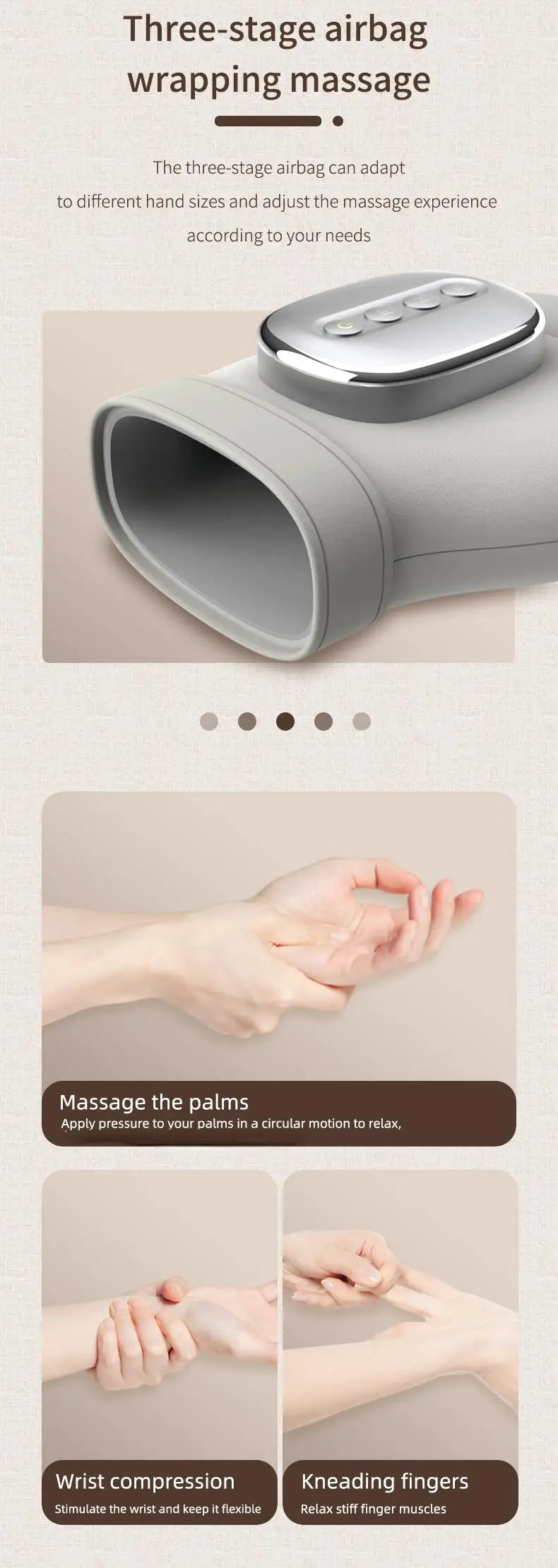 Hand Massager with Airbag Compression Finger Wrist Palm Massage Machine Vibration Glove for Hand Muscle Relax Gift for Men Women