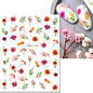 3d Nails Art Decals Spring Fruits Pink Full Tips Peony Magnolia Flowers Adhesive Sliders Stickers Decoration For Nails Manicure