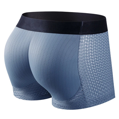 Men Trunks Built-in Fake Butt Hip Lifter Enhancer Shorts Boxer Briefs Padded Underwear Shapewear Underpants Nylon  Breathable