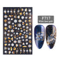 1PCS New Christmas Decorations 2023 New Year Nail Stickers Press on Nails Laser Snowflake Christmas Tree 3D Nail Decal