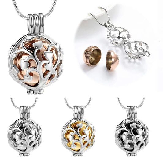 Cremation Locket Necklace Tree of Life Memorial Urn Jewelry For Ashes For Women Men Keepsake Pendant Necklace