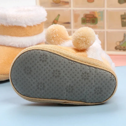 New Fashion Comfortable Shoes Newborn Baby Girls Boys Soft Booties Solid Pompom Snow Boots Infant Toddler Newborn Warming Shoes