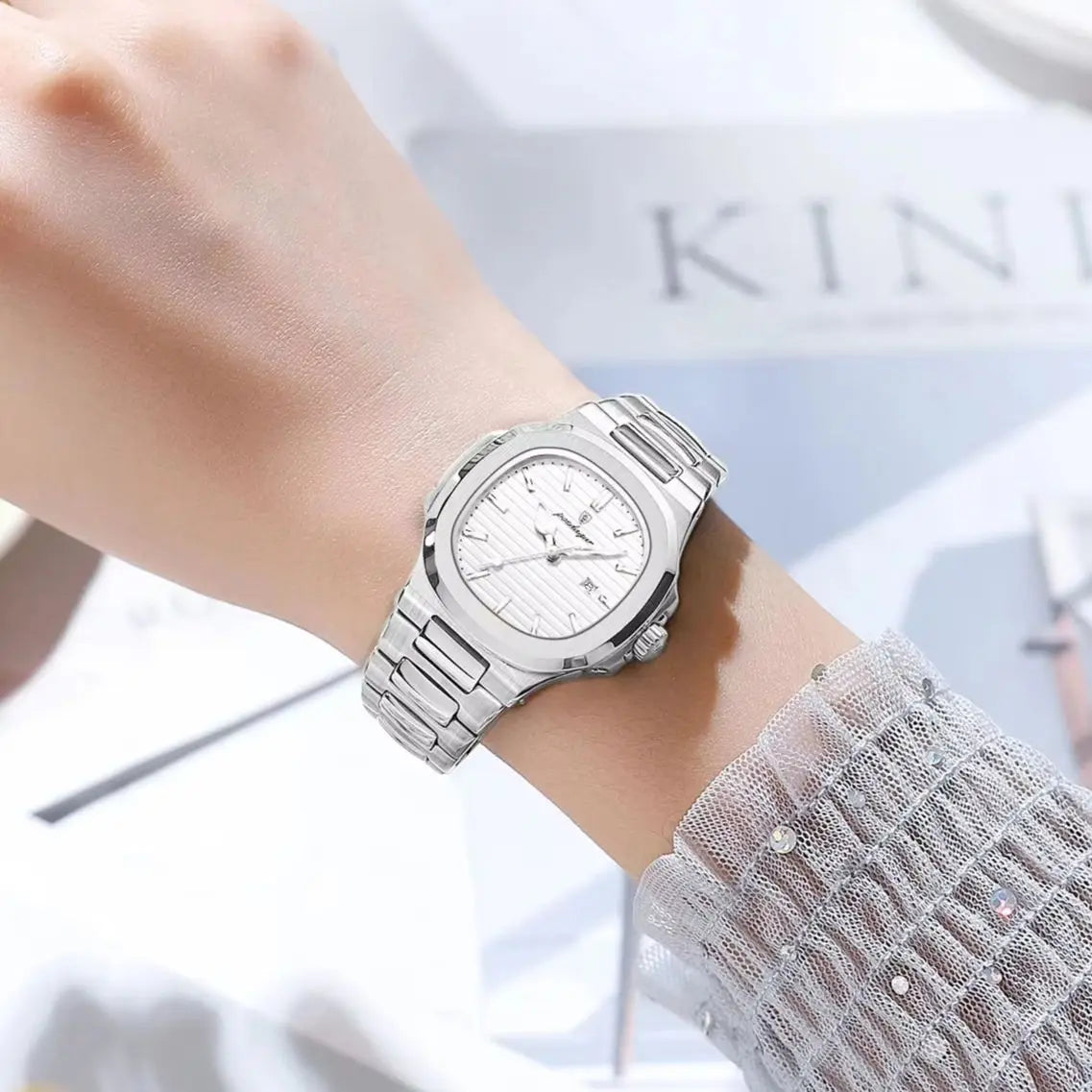 POEDAGAR Top Exquisite Women's Wristwatch Waterproof Luminous Date Fashion Ladies Watches Stainless Steel Quartz Watch For Woman