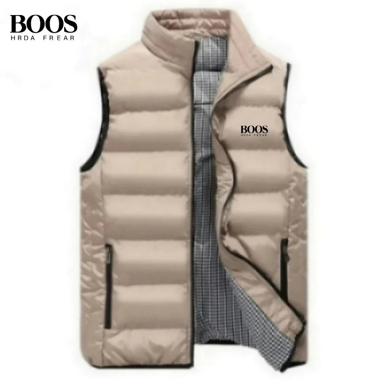 Men's Embroidery Brand High Quality Warm Vest Vest, Autumn and Winter Luxury Fashion Brand, Sleeveless Outdoor Windproof Jacket