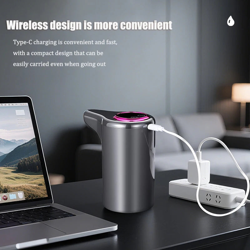 Electric Water Pump, Automatic Intelligent Household Bottled Purified Water Dispenser, USB Charging, Wireless Water Pump
