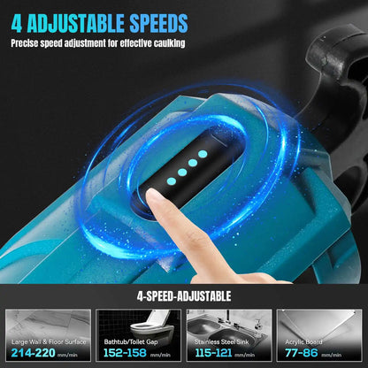 Electric Glue Gun Glass Glue Caulking Gun 4 Speeds Cordless Doors and Windows Electric Sewing Glue Tool for Makita 18V Battery
