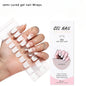 16/22 Tips Semi Cured Gel Nail Stickers for UV Lamp Designer Adhesive Nail Gel Wraps DIY Long-lasting  Nail Decoration