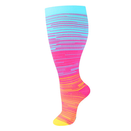2XL-4XL Plus Size Compression Socks for Women Men 20-30 MMHg Wide Calf Extra Large Knee High Flight Sock for Circulation Support