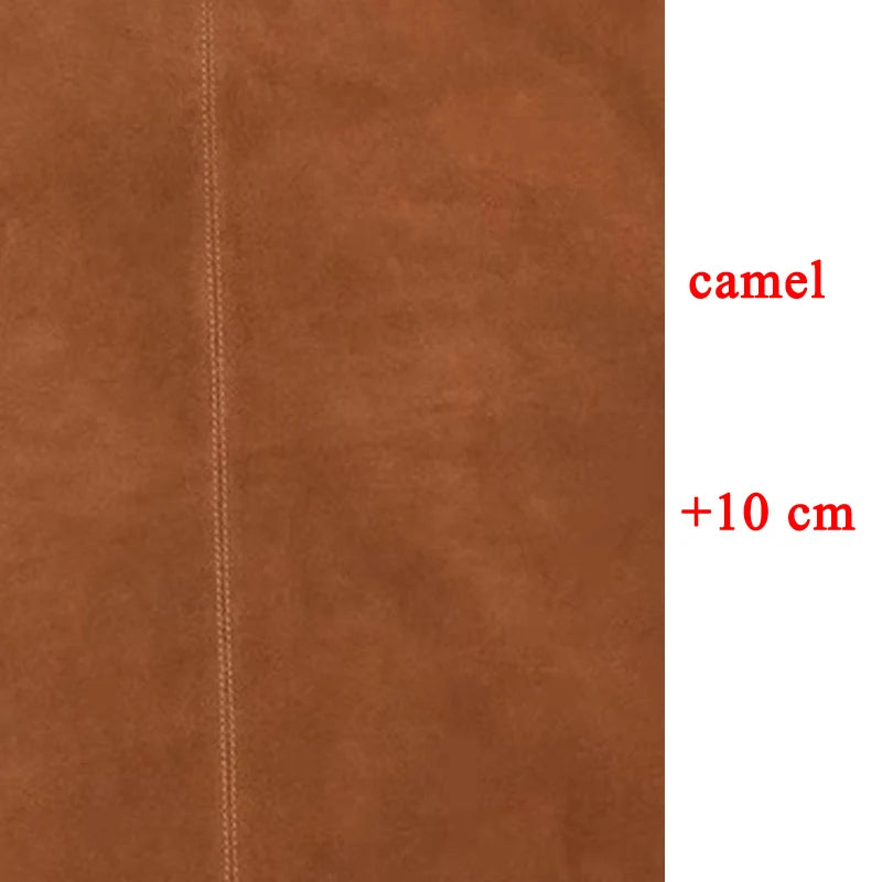 Retro Suede Leather Cropped Pants for Women Femae Genuine Leather Wide Leg Floor Long Trousers Straight Cylinder Spodnie Damskie
