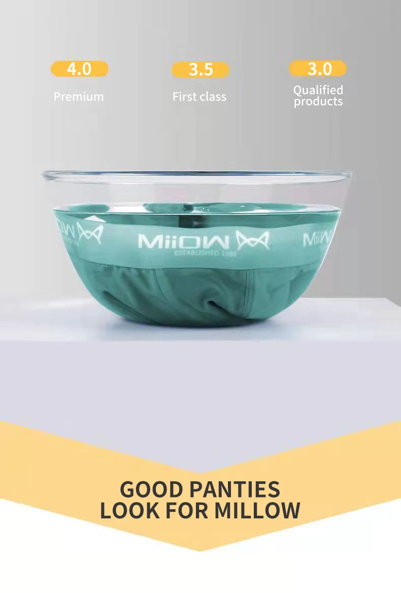 MiiOW 3Pcs Cotton Mens Panties Men's Underwear Breathable Man Boxershorts Graphene Antibacterial Men Underpants Men Boxer Trunks