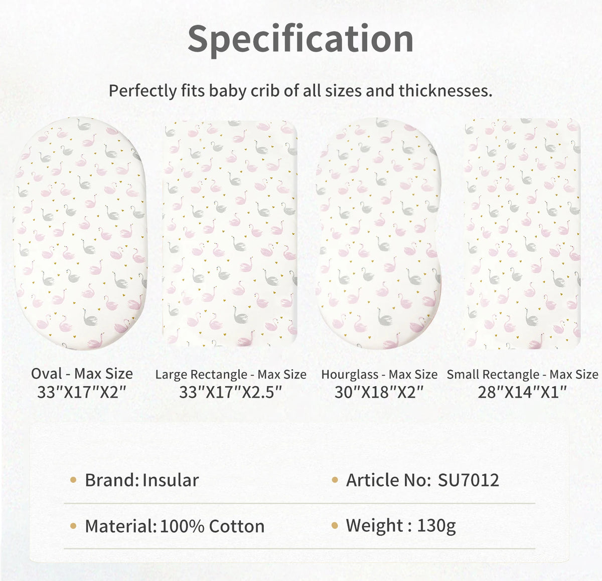 Cartoon Printed Crib Sheet Set Baby Bedding Toddler Mattress & Changing Pad Cover Polyester Cotton Fitted Bassinet Sheets