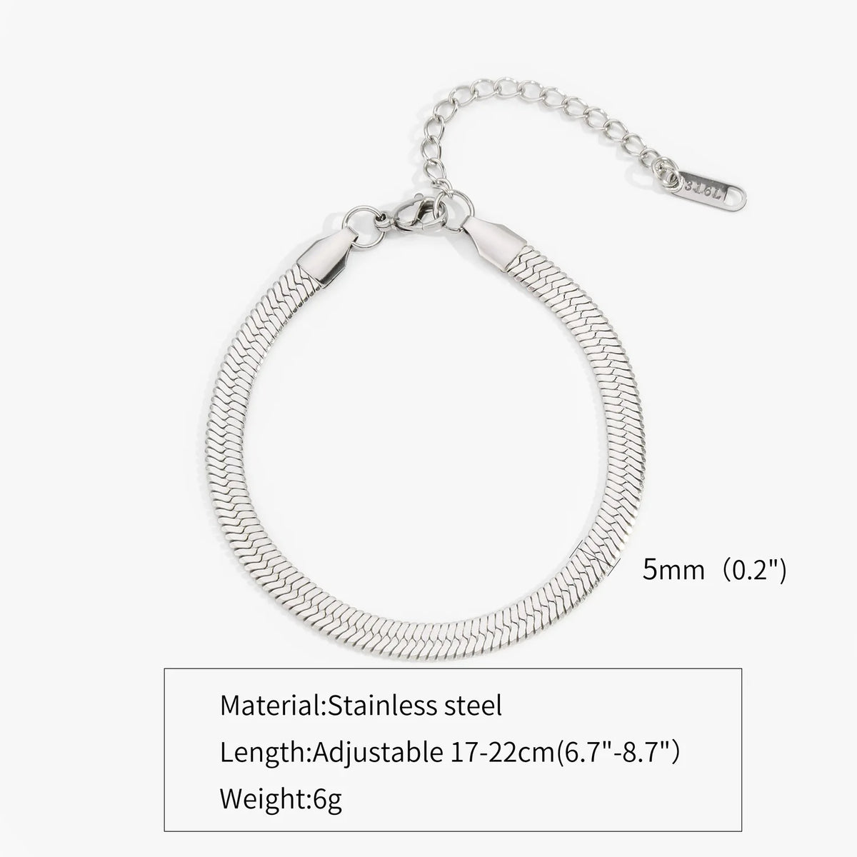 Gold Silver Color Stainless Steel Flat Chain Bracelet For Men Retro Jewelry Trendy Accessories Women Wrap Bangle