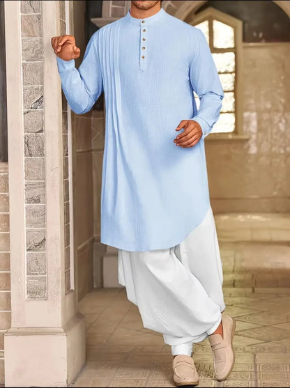 Men Long Robe Dishdasha Jubba Thobe Eid Muslim Kimono Modest Islamic Dubai Saudi Abayas Prayer Kaftan Ramadan Morocco Abaya