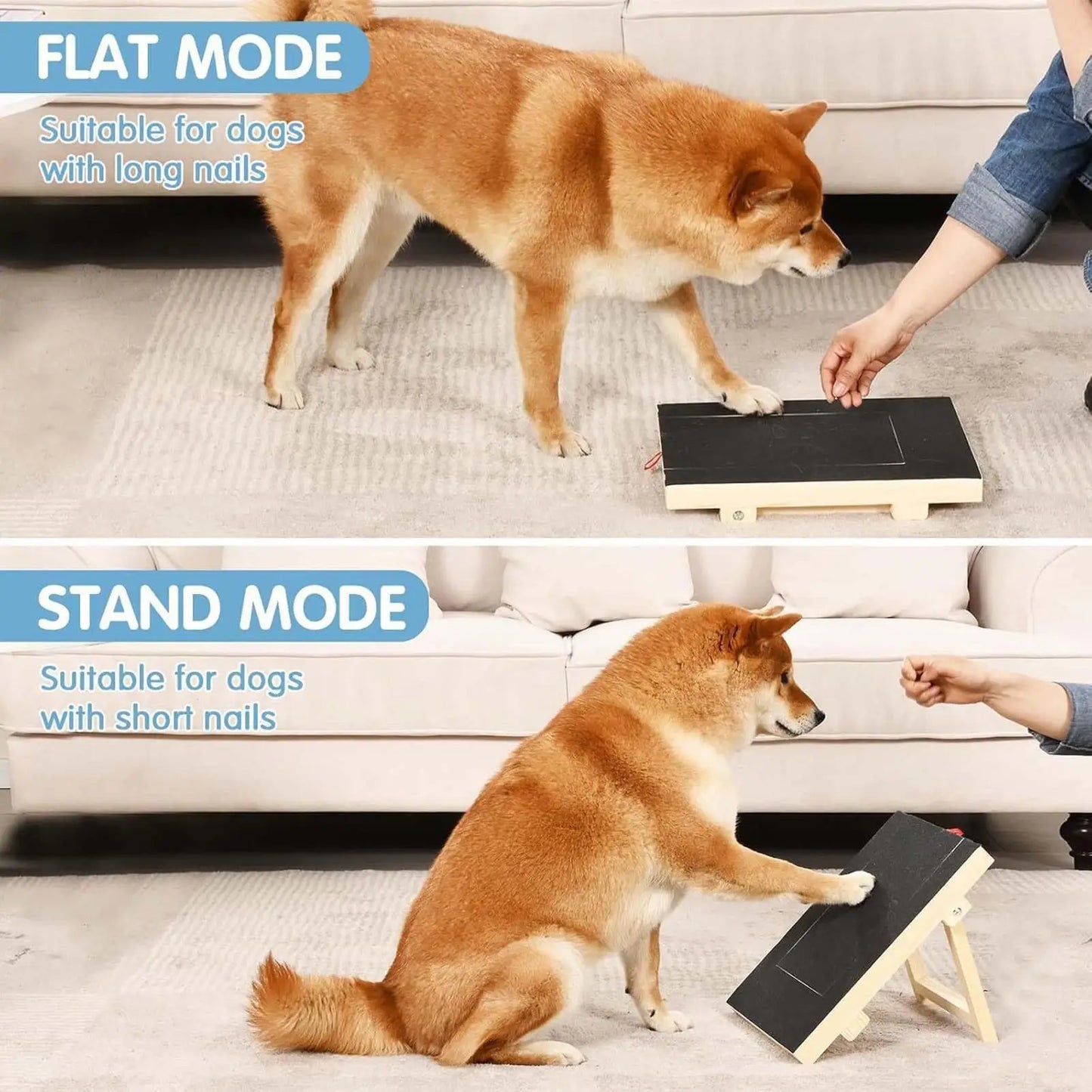 Dog Nail Scratch Board With Stand Wooden Pull-out Dog Scratching Post With Treat Box Pet Durable Dog Paw Repair Board For dog