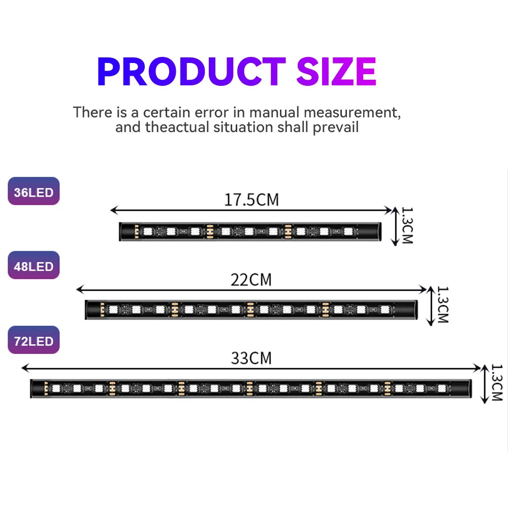 Neon 36 48 72 LED Car Interior Ambient Foot Light Kit Backlight Remote App Music Control Auto RGB Atmosphere Decorative Lamp