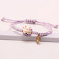 Simple Ceramic Lucky Cat Braided Bracelet for Women Cute Animal Kitten Hand-woven Adjustable Bangles Party Harajuku Jewelry Gift